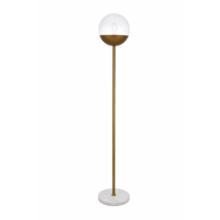 Elegant Lighting Eclipse Single Light 62" Tall Torchiere Floor Lamp with Clear Glass Brass